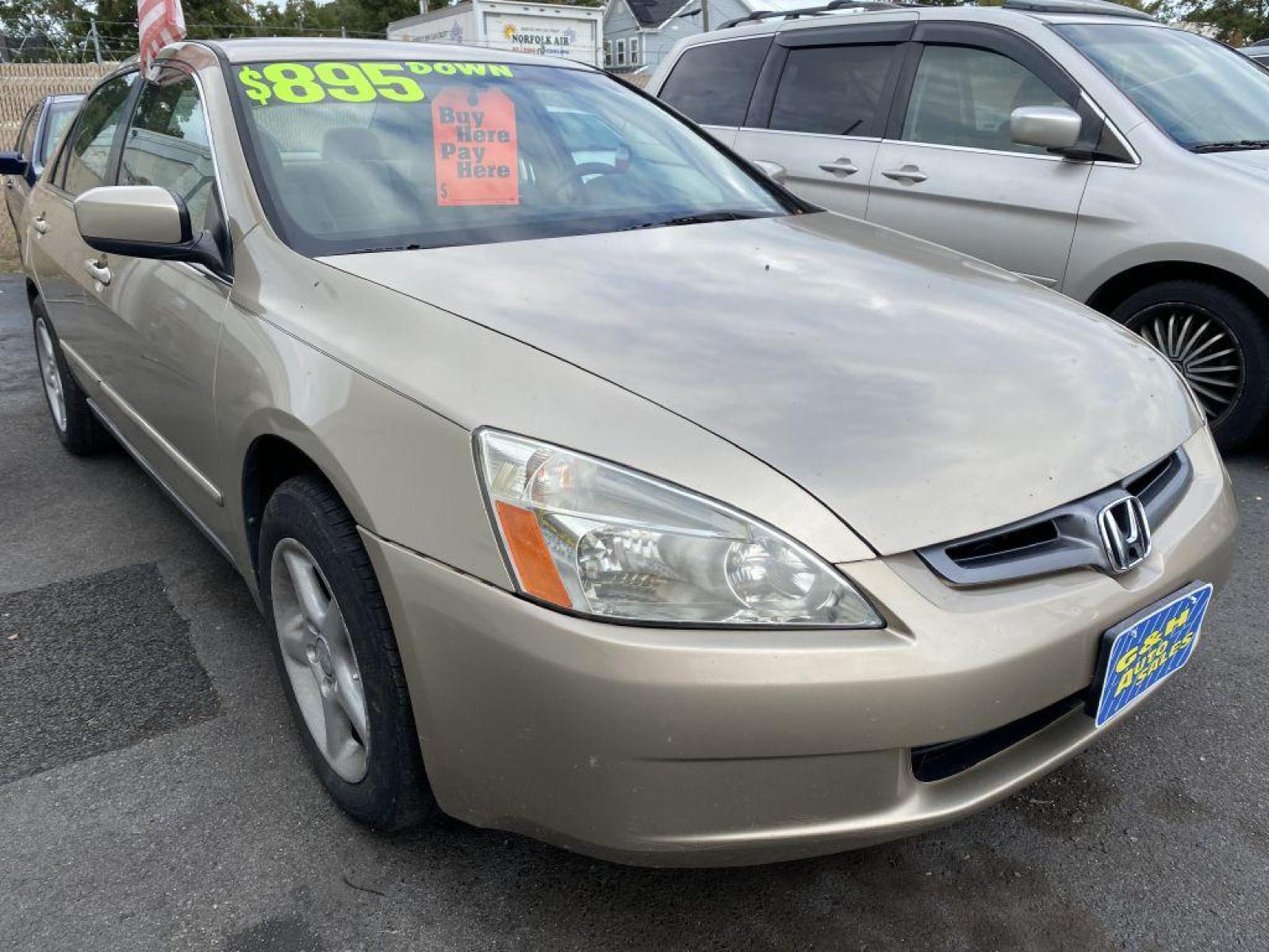 2005 GOLD HONDA ACCORD LX (1HGCM55425A) with an 2.4L engine, 5-Speed Manual transmission, located at 930 E Little Creek Road, Norfolk, VA, 23518, (757) 588-0420, 36.915051, -76.244408 - Photo #0