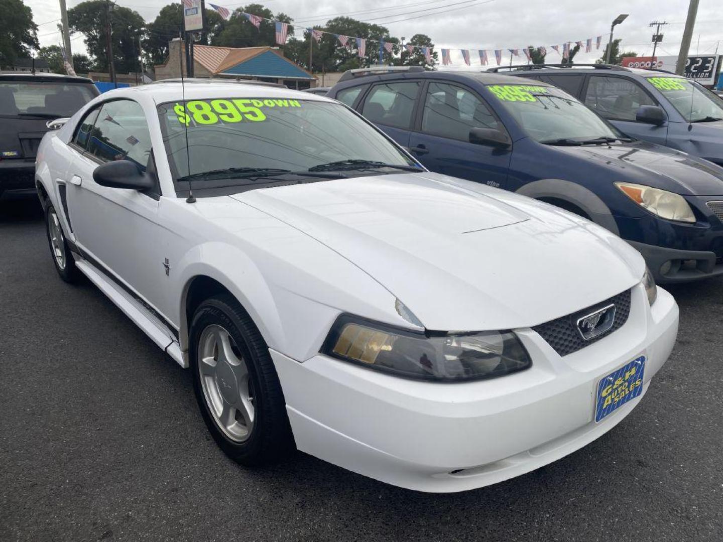 2003 WHITE FORD MUSTANG (1FAFP40453F) with an 3.8L engine, Automatic transmission, located at 930 E Little Creek Road, Norfolk, VA, 23518, (757) 588-0420, 36.915051, -76.244408 - Photo#0
