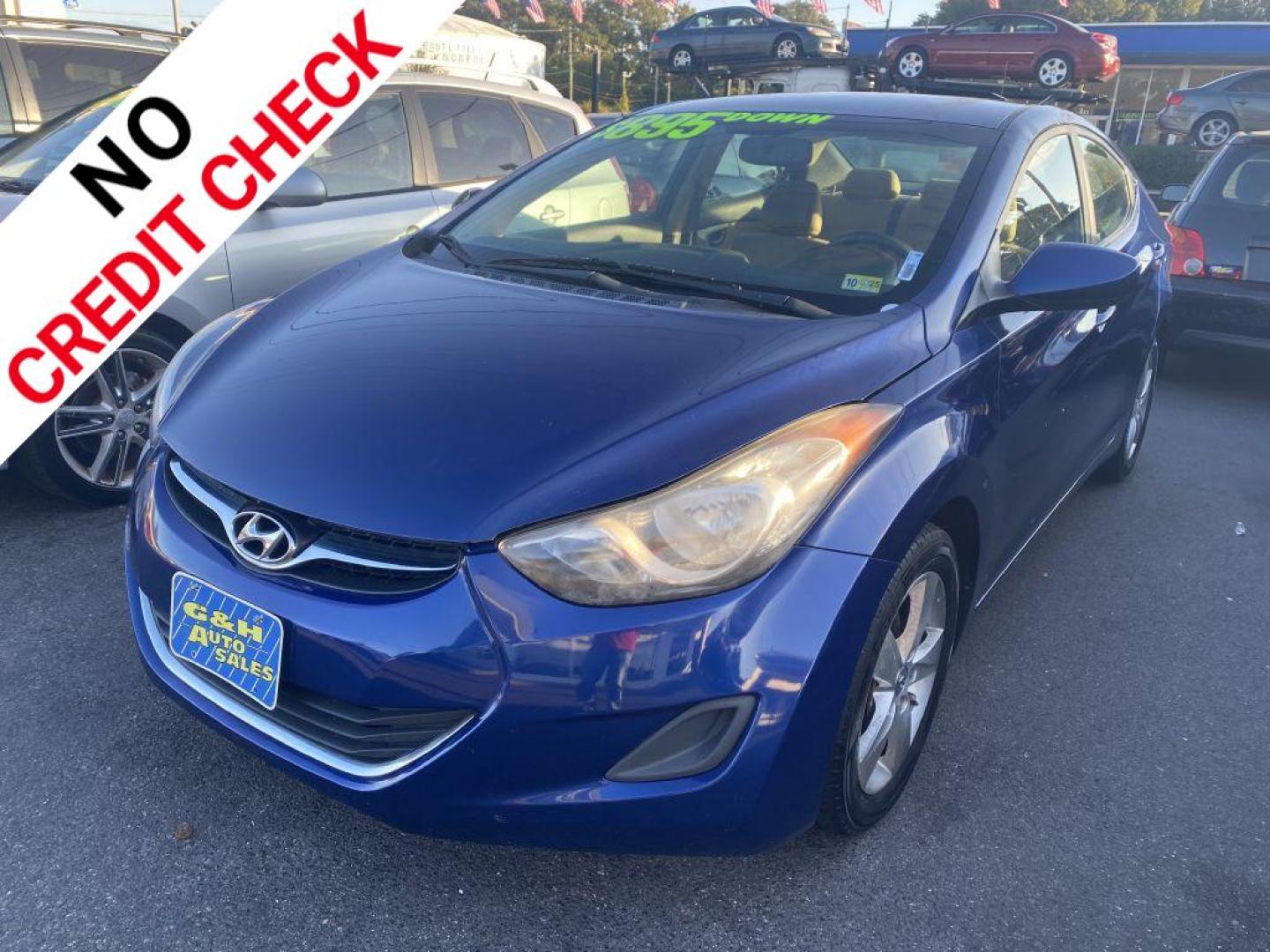 2013 BLUE HYUNDAI ELANTRA GLS (KMHDH4AE1DU) with an 1.8L engine, Automatic transmission, located at 930 E Little Creek Road, Norfolk, VA, 23518, (757) 588-0420, 36.915051, -76.244408 - Photo#0