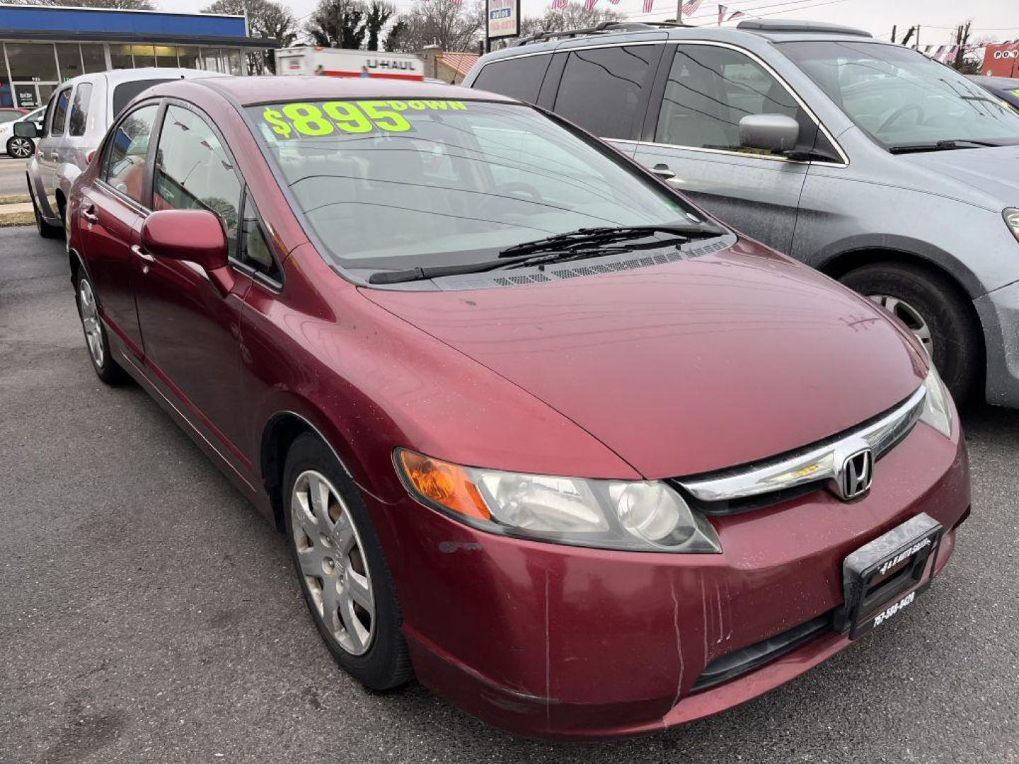 2008 BURG HONDA CIVIC LX (1HGFA16508L) with an 1.8L engine, Automatic transmission, located at 930 E Little Creek Road, Norfolk, VA, 23518, (757) 588-0420, 36.915051, -76.244408 - Photo#0
