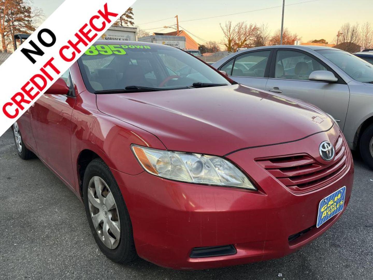 2007 RED TOYOTA CAMRY CE (4T1BE46KX7U) with an 2.4L engine, Automatic transmission, located at 930 E Little Creek Road, Norfolk, VA, 23518, (757) 588-0420, 36.915051, -76.244408 - Photo#0