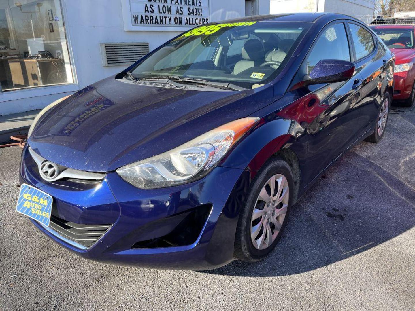 2012 BLUE HYUNDAI ELANTRA GLS (5NPDH4AE8CH) with an 1.8L engine, Automatic transmission, located at 930 E Little Creek Road, Norfolk, VA, 23518, (757) 588-0420, 36.915051, -76.244408 - Photo#0