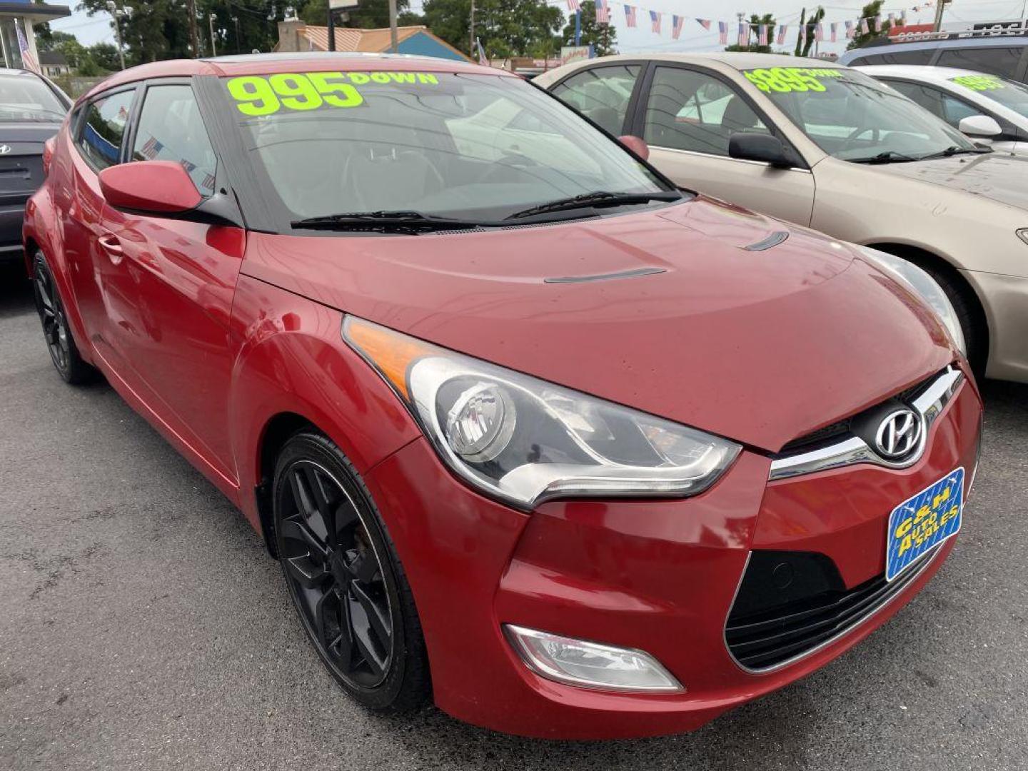 2013 RED HYUNDAI VELOSTER (KMHTC6AD6DU) with an 1.6L engine, Automatic transmission, located at 930 E Little Creek Road, Norfolk, VA, 23518, (757) 588-0420, 36.915051, -76.244408 - Photo#0