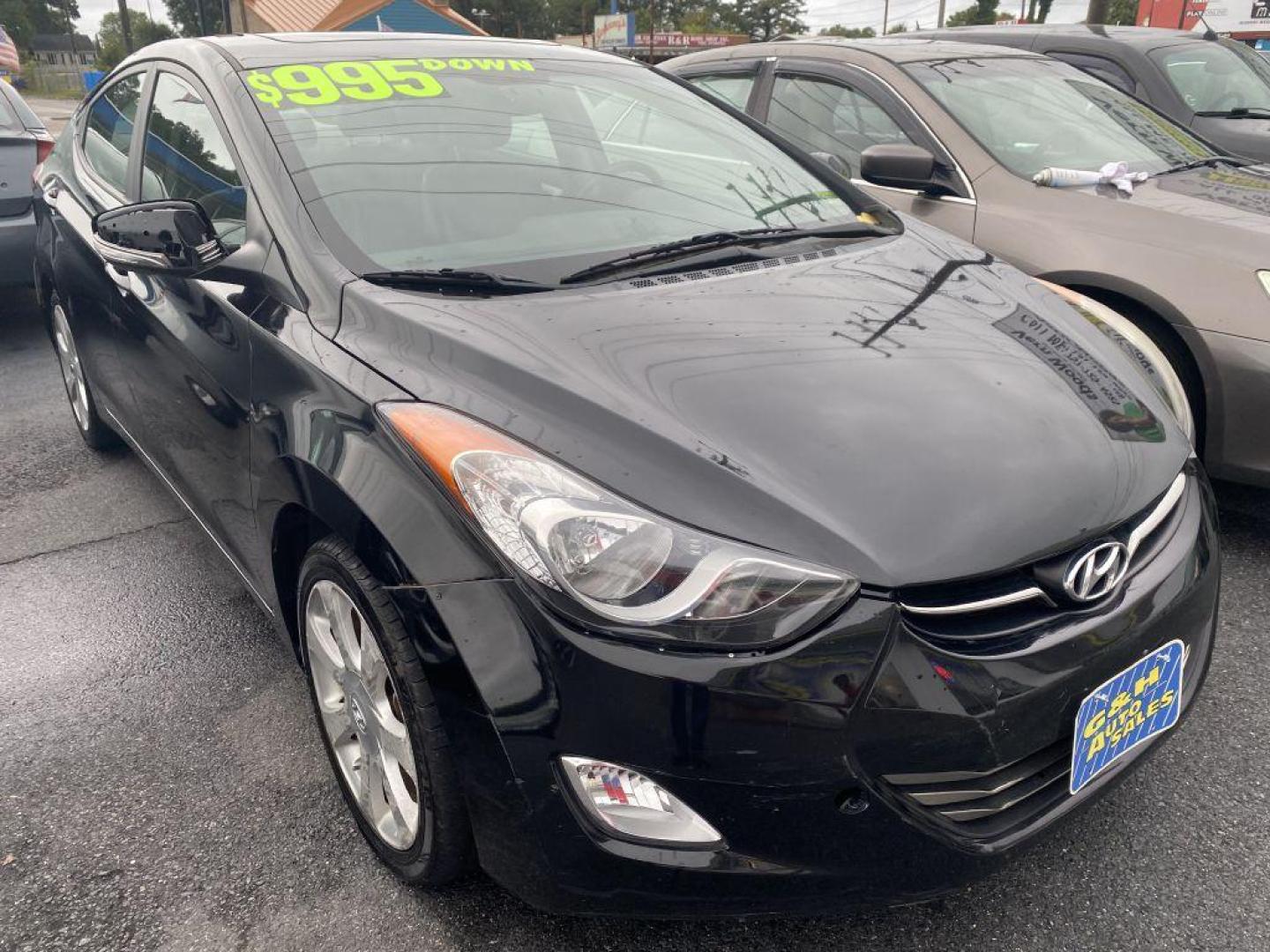 2013 BLACK HYUNDAI ELANTRA GLS (KMHDH4AE4DU) with an 1.8L engine, Automatic transmission, located at 930 E Little Creek Road, Norfolk, VA, 23518, (757) 588-0420, 36.915051, -76.244408 - Photo#0