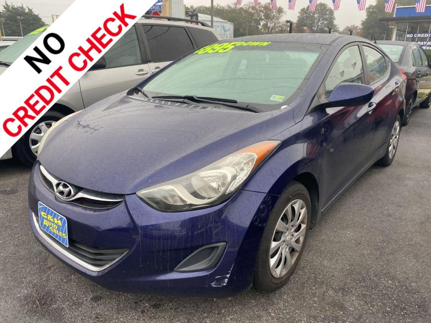 2011 BLUE HYUNDAI ELANTRA GLS (5NPDH4AE2BH) with an 1.8L engine, Automatic transmission, located at 930 E Little Creek Road, Norfolk, VA, 23518, (757) 588-0420, 36.915051, -76.244408 - Photo#0