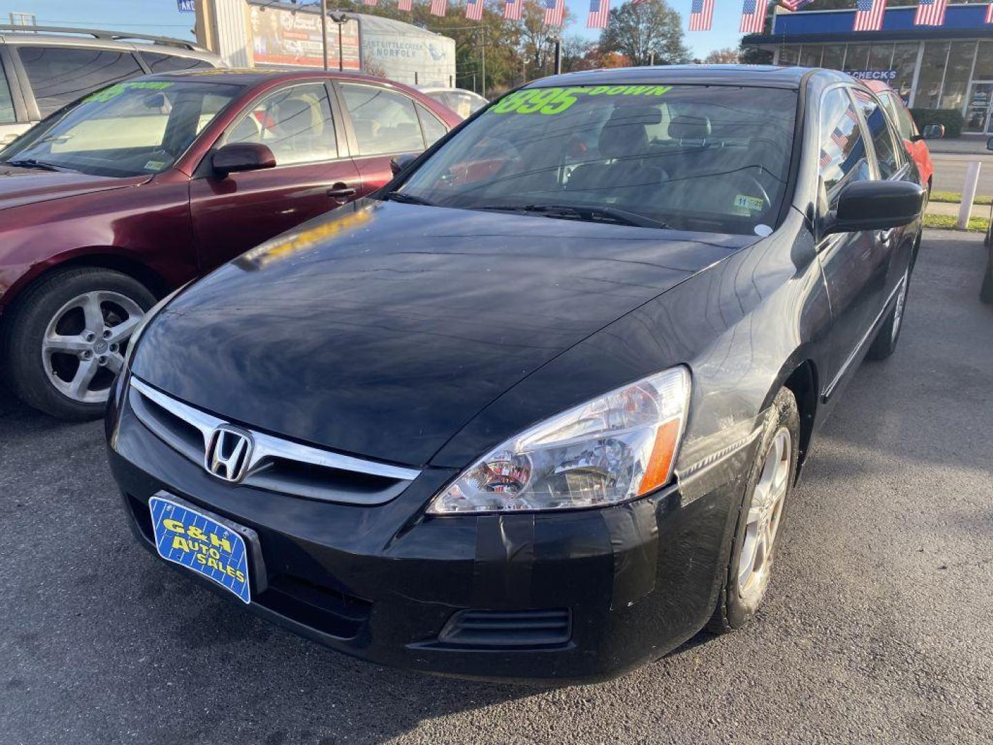 2007 BLACK HONDA ACCORD EX (1HGCM56897A) with an 2.4L engine, Automatic transmission, located at 930 E Little Creek Road, Norfolk, VA, 23518, (757) 588-0420, 36.915051, -76.244408 - Photo#0