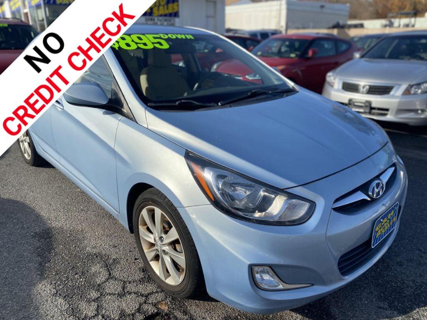 2013 BLUE HYUNDAI ACCENT GLS (KMHCU4AE0DU) with an 1.6L engine, Automatic transmission, located at 930 E Little Creek Road, Norfolk, VA, 23518, (757) 588-0420, 36.915051, -76.244408 - Photo#0