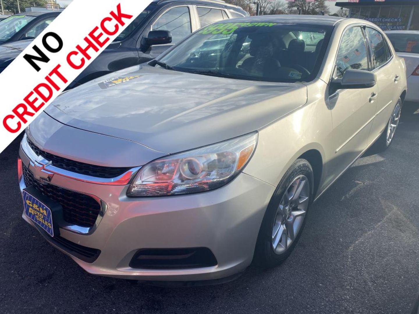 2015 GOLD CHEVROLET MALIBU 1LT (1G11C5SL5FF) with an 2.5L engine, Automatic transmission, located at 930 E Little Creek Road, Norfolk, VA, 23518, (757) 588-0420, 36.915051, -76.244408 - Photo#0