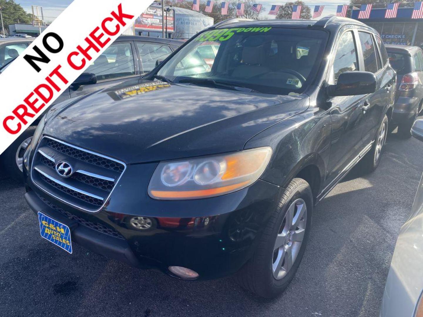 2008 BLACK HYUNDAI SANTA FE SE (5NMSH73E68H) with an 3.3L engine, Automatic transmission, located at 930 E Little Creek Road, Norfolk, VA, 23518, (757) 588-0420, 36.915051, -76.244408 - Photo#0