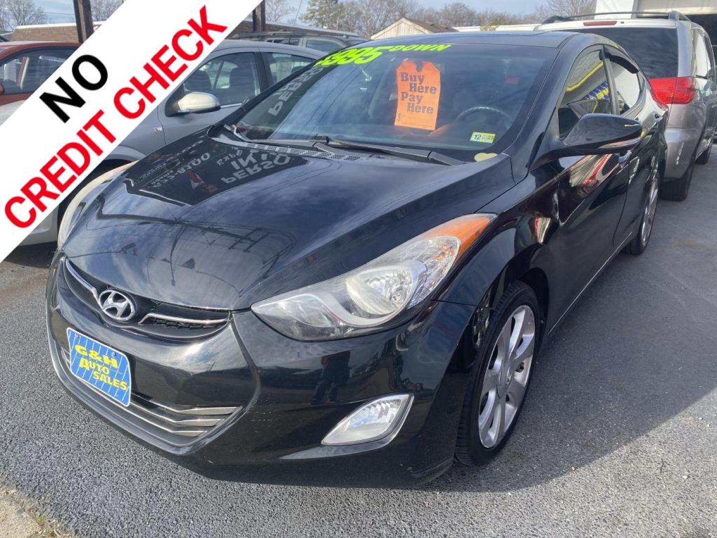 2012 BLACK HYUNDAI ELANTRA GLS (KMHDH4AEXCU) with an 1.8L engine, Automatic transmission, located at 930 E Little Creek Road, Norfolk, VA, 23518, (757) 588-0420, 36.915051, -76.244408 - Photo#0