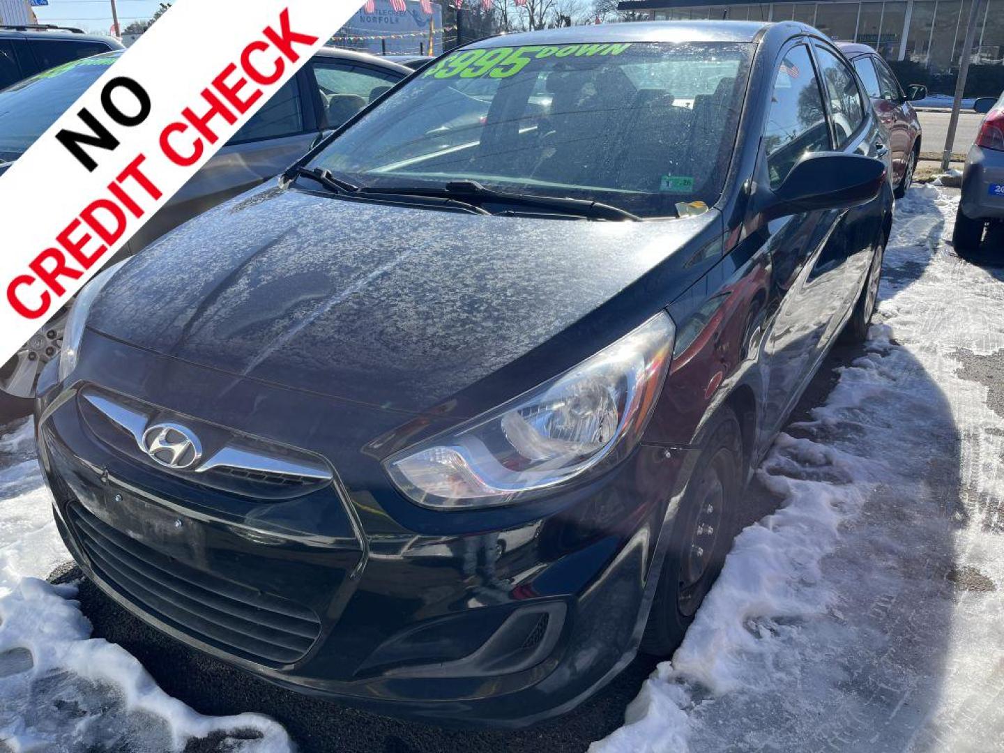 2014 BLACK HYUNDAI ACCENT GLS (KMHCT4AE6EU) with an 1.6L engine, Automatic transmission, located at 930 E Little Creek Road, Norfolk, VA, 23518, (757) 588-0420, 36.915051, -76.244408 - Photo#0