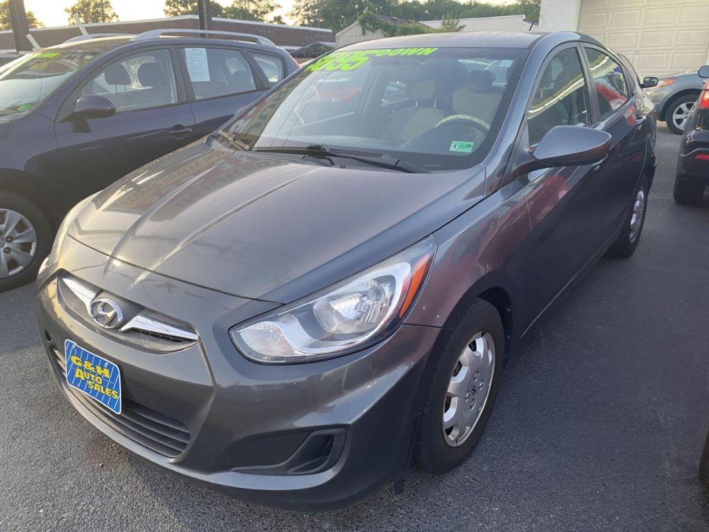2013 GRAY HYUNDAI ACCENT GLS (KMHCT4AE2DU) with an 1.6L engine, Automatic transmission, located at 930 E Little Creek Road, Norfolk, VA, 23518, (757) 588-0420, 36.915051, -76.244408 - Photo#0