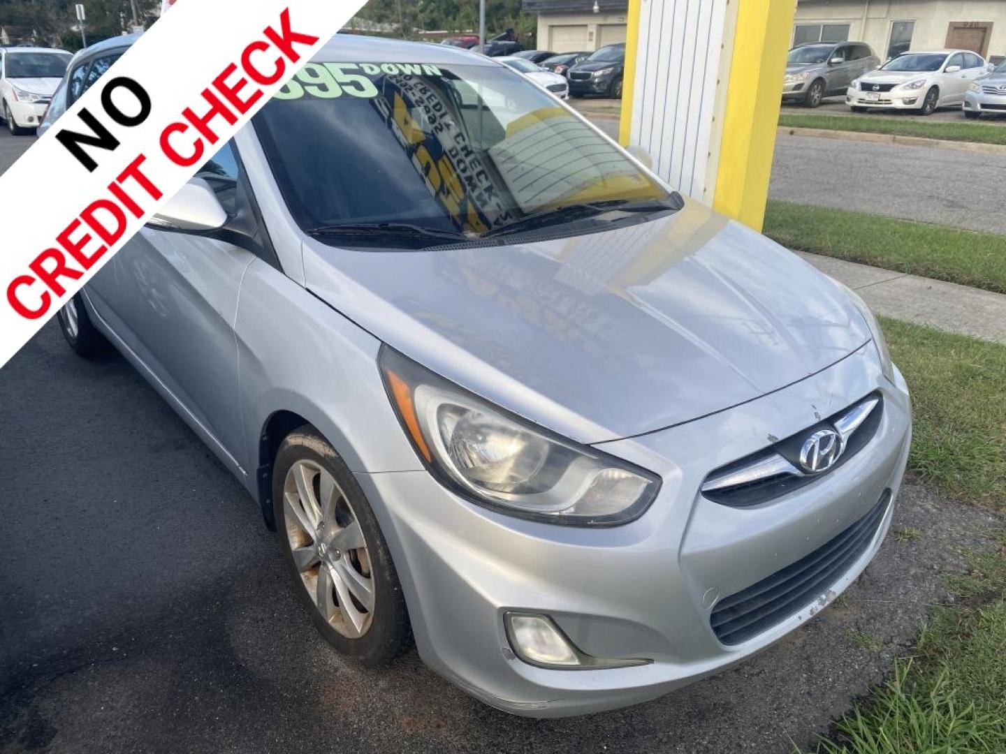 2013 SILVER HYUNDAI ACCENT GLS (KMHCU5AE1DU) with an 1.6L engine, Automatic transmission, located at 930 E Little Creek Road, Norfolk, VA, 23518, (757) 588-0420, 36.915051, -76.244408- Photo#0
