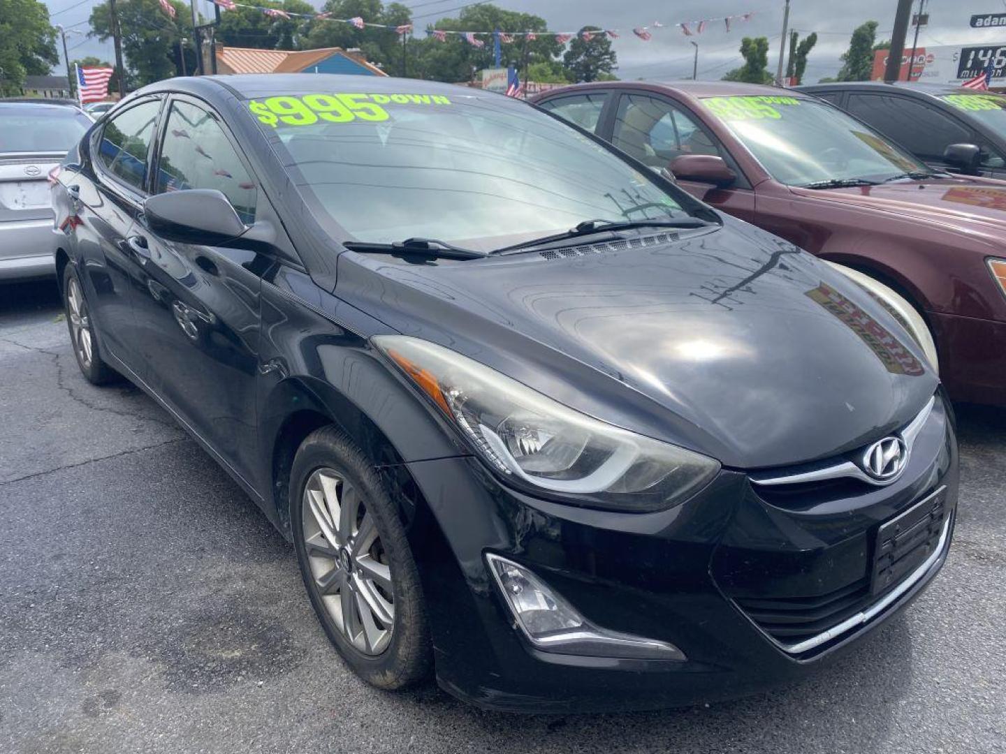 2016 BLACK HYUNDAI ELANTRA SE (5NPDH4AE7GH) with an 1.8L engine, Automatic transmission, located at 930 E Little Creek Road, Norfolk, VA, 23518, (757) 588-0420, 36.915051, -76.244408 - Photo#0