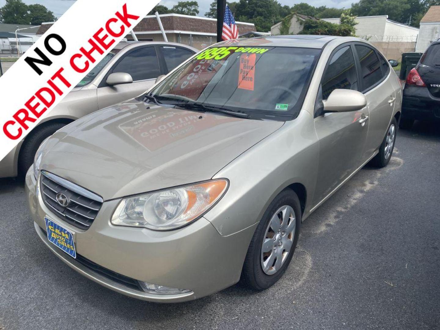 2008 TAN HYUNDAI ELANTRA GLS (KMHDU46D88U) with an 2.0L engine, Automatic transmission, located at 930 E Little Creek Road, Norfolk, VA, 23518, (757) 588-0420, 36.915051, -76.244408 - Photo#0