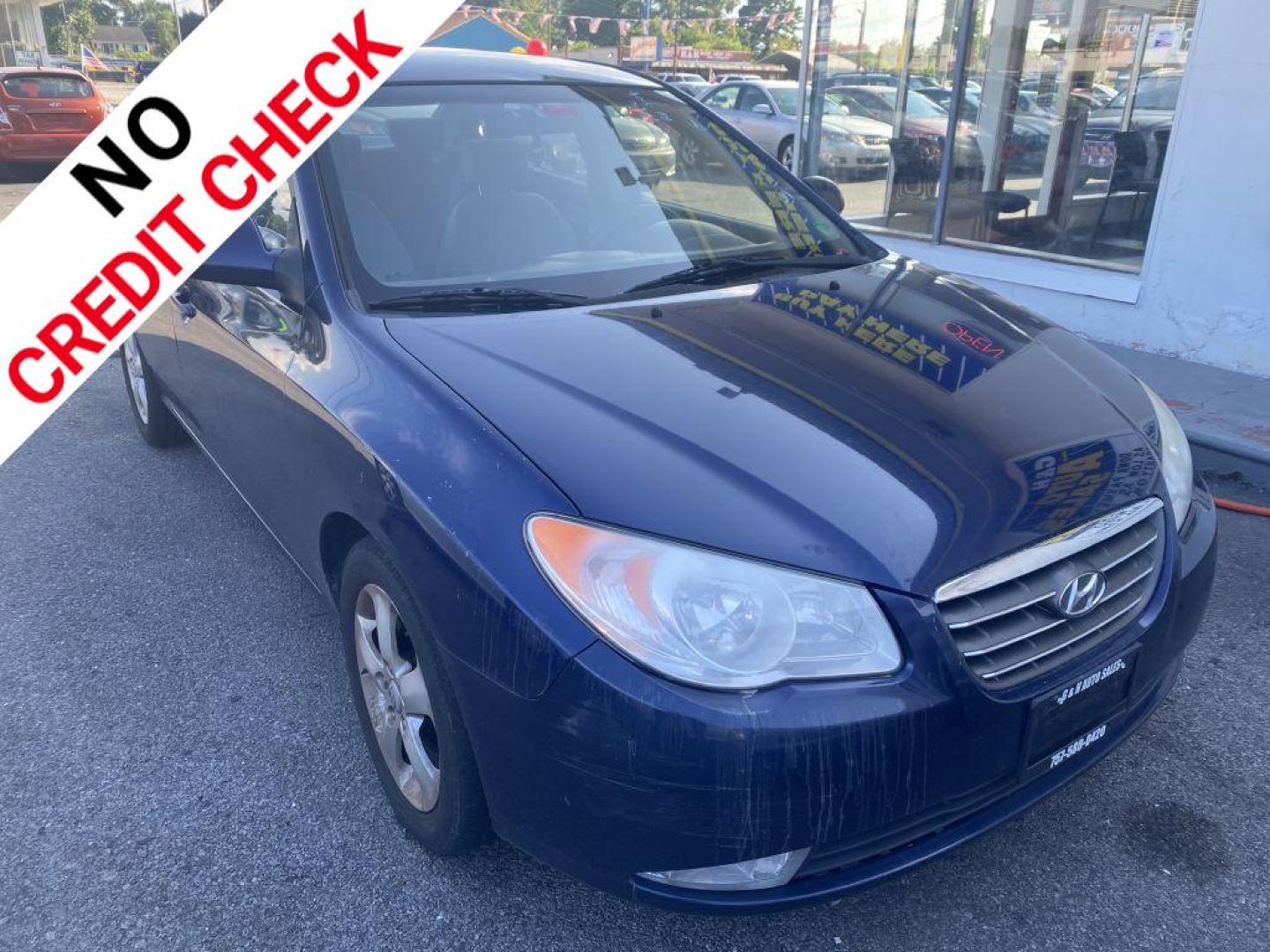 2009 BLUE HYUNDAI ELANTRA GLS (KMHDU46D19U) with an 2.0L engine, Automatic transmission, located at 930 E Little Creek Road, Norfolk, VA, 23518, (757) 588-0420, 36.915051, -76.244408 - Photo#0