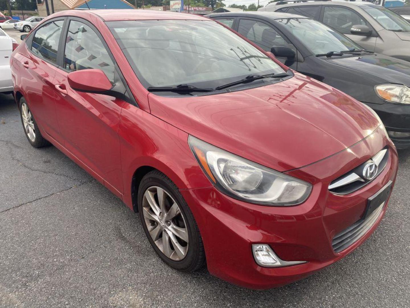 2012 RED HYUNDAI ACCENT GLS (KMHCU4AEXCU) with an 1.6L engine, Automatic transmission, located at 930 E Little Creek Road, Norfolk, VA, 23518, (757) 588-0420, 36.915051, -76.244408 - Photo#0