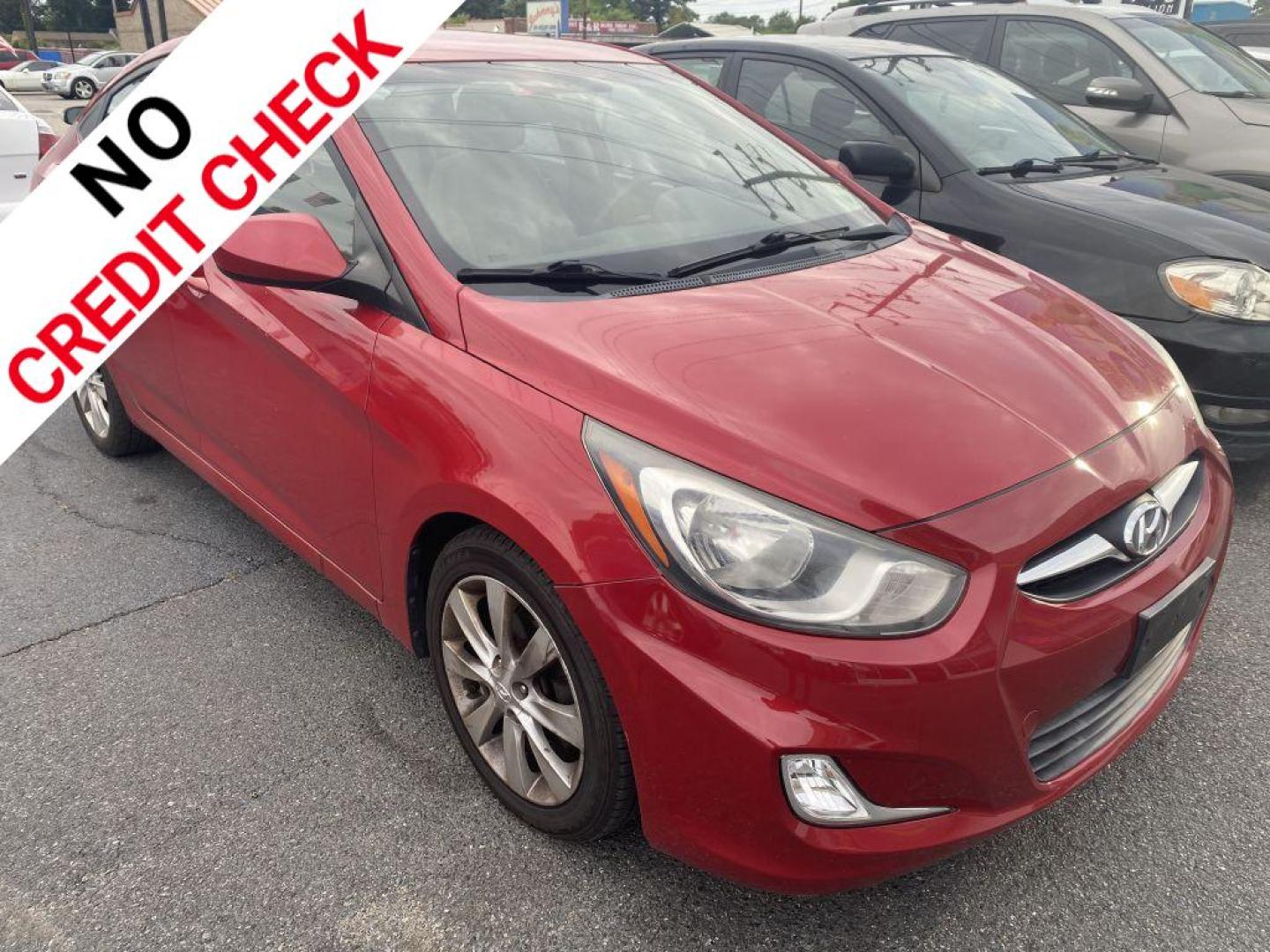 2012 RED HYUNDAI ACCENT GLS (KMHCU4AEXCU) with an 1.6L engine, Automatic transmission, located at 930 E Little Creek Road, Norfolk, VA, 23518, (757) 588-0420, 36.915051, -76.244408 - Photo#0