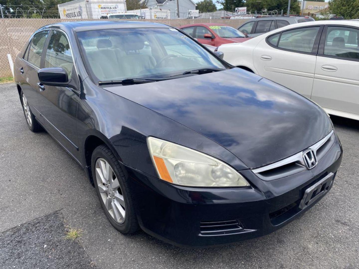 2006 BLACK HONDA ACCORD EX (1HGCM66576A) with an 3.0L engine, Automatic transmission, located at 930 E Little Creek Road, Norfolk, VA, 23518, (757) 588-0420, 36.915051, -76.244408 - Photo#0