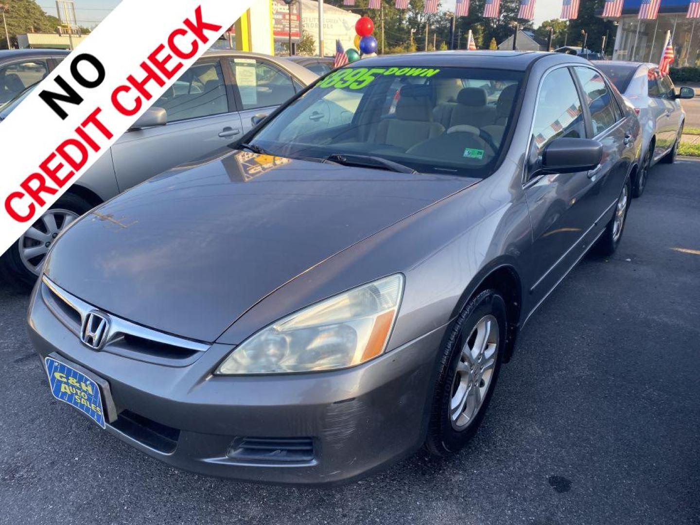 2007 GRAY HONDA ACCORD EX (1HGCM56787A) with an 2.4L engine, Automatic transmission, located at 930 E Little Creek Road, Norfolk, VA, 23518, (757) 588-0420, 36.915051, -76.244408 - Photo#0