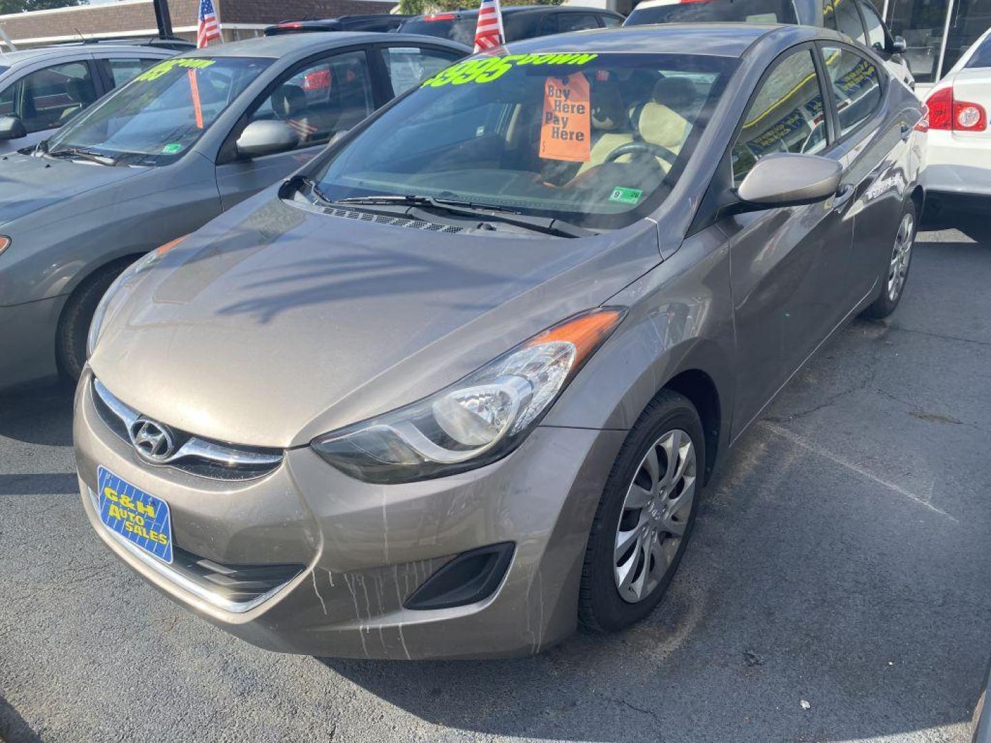 2012 GOLD HYUNDAI ELANTRA GLS (5NPDH4AE6CH) with an 1.8L engine, 6-Speed Manual transmission, located at 930 E Little Creek Road, Norfolk, VA, 23518, (757) 588-0420, 36.915051, -76.244408 - Photo#0