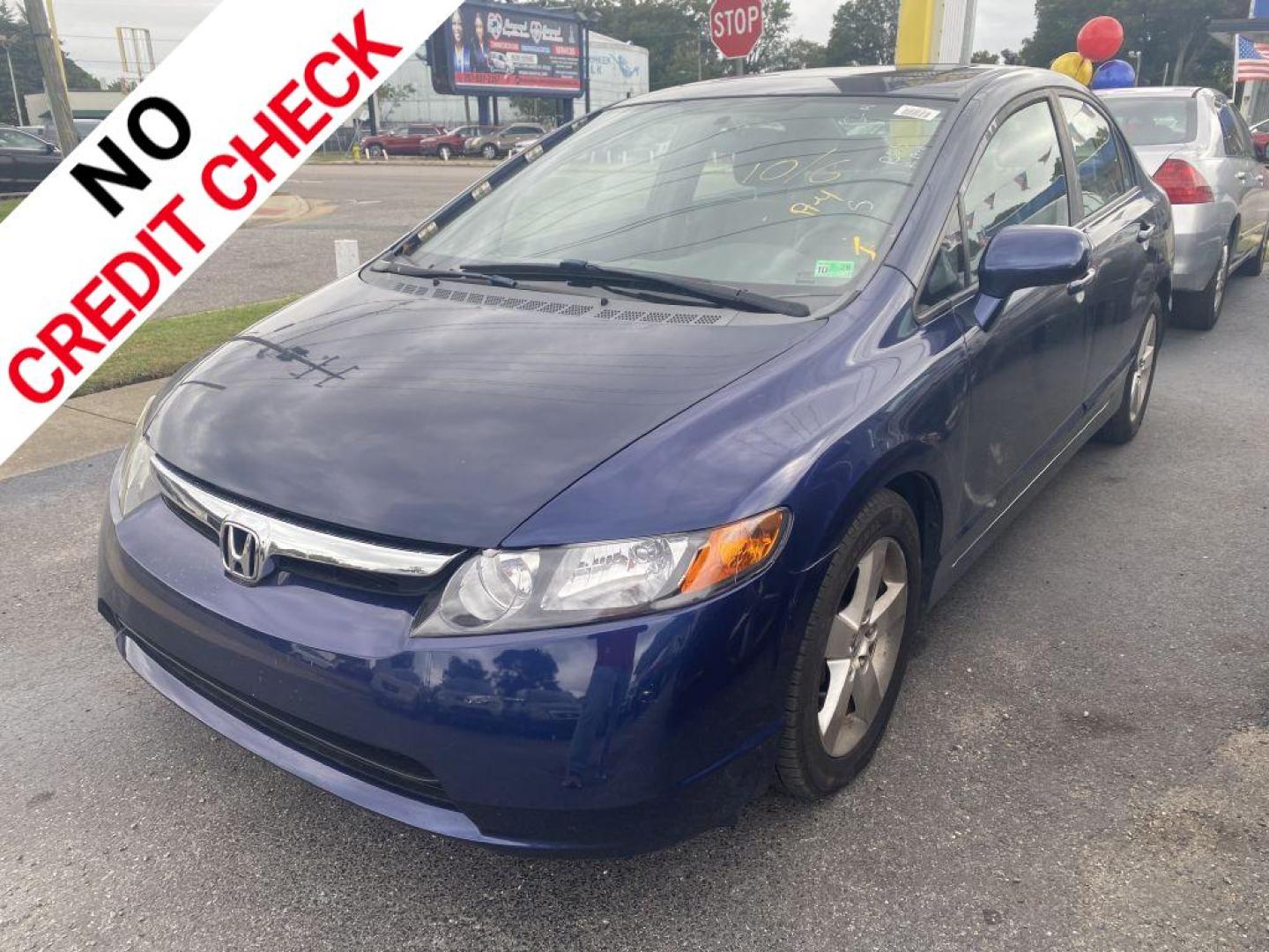2008 BLUE HONDA CIVIC EX (1HGFA16878L) with an 1.8L engine, Automatic transmission, located at 930 E Little Creek Road, Norfolk, VA, 23518, (757) 588-0420, 36.915051, -76.244408 - Photo#0