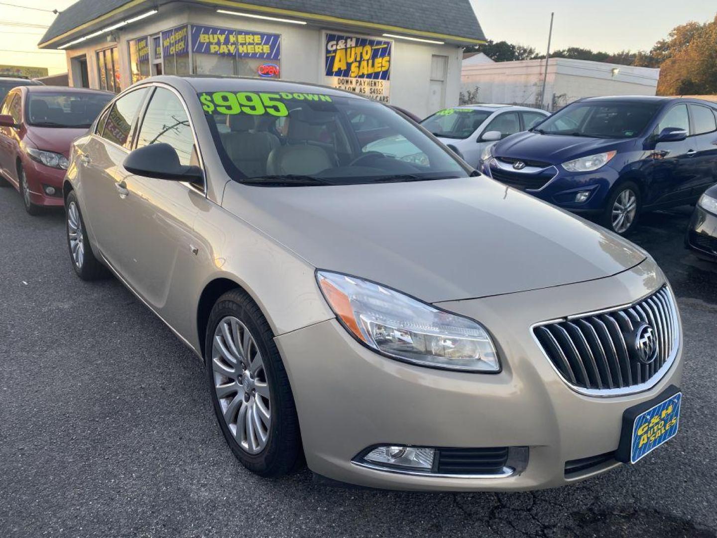 2011 TAN BUICK REGAL CXL (2G4GN5EC4B9) with an 2.4L engine, Automatic transmission, located at 930 E Little Creek Road, Norfolk, VA, 23518, (757) 588-0420, 36.915051, -76.244408 - Photo#0