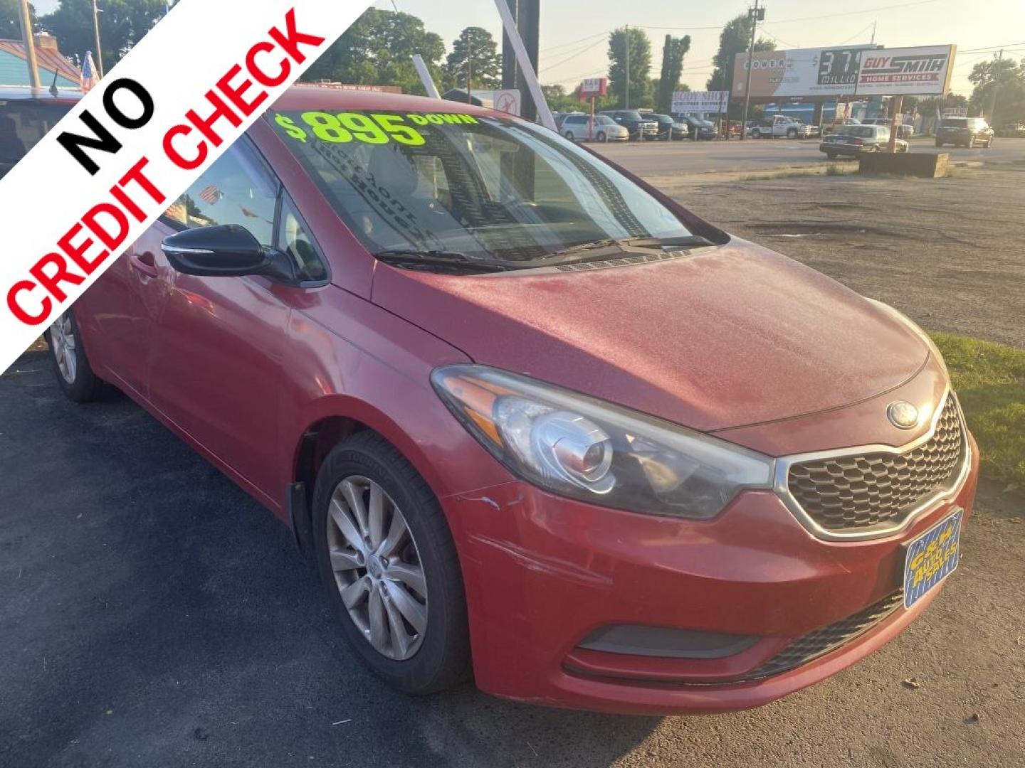 2014 RED KIA FORTE LX (KNAFX4A62E5) with an 1.8L engine, Automatic transmission, located at 930 E Little Creek Road, Norfolk, VA, 23518, (757) 588-0420, 36.915051, -76.244408- Photo#0