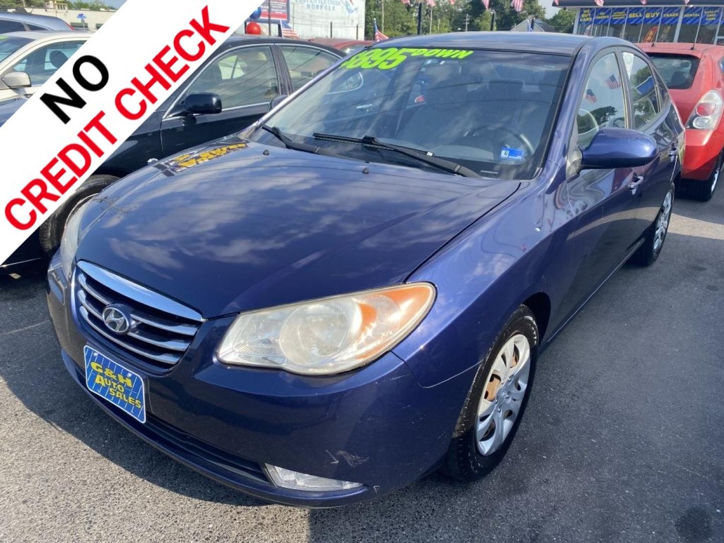 2010 BLUE HYUNDAI ELANTRA BLUE (KMHDU4AD8AU) with an 2.0L engine, Automatic transmission, located at 930 E Little Creek Road, Norfolk, VA, 23518, (757) 588-0420, 36.915051, -76.244408- Photo#0